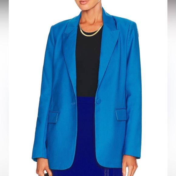 Bardot Revolve Sandro Blazer Cobalt Bright Blue Summer Blazer Oversized Blazer - Picture 7 of 7